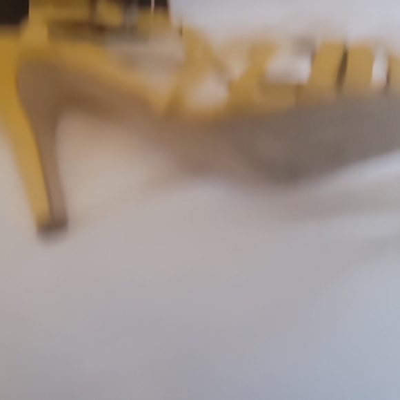 Collin Stuart high Heel Sandals. Only worn once Tuscan Yellow    3 1/2 Inches - Picture 3 of 4